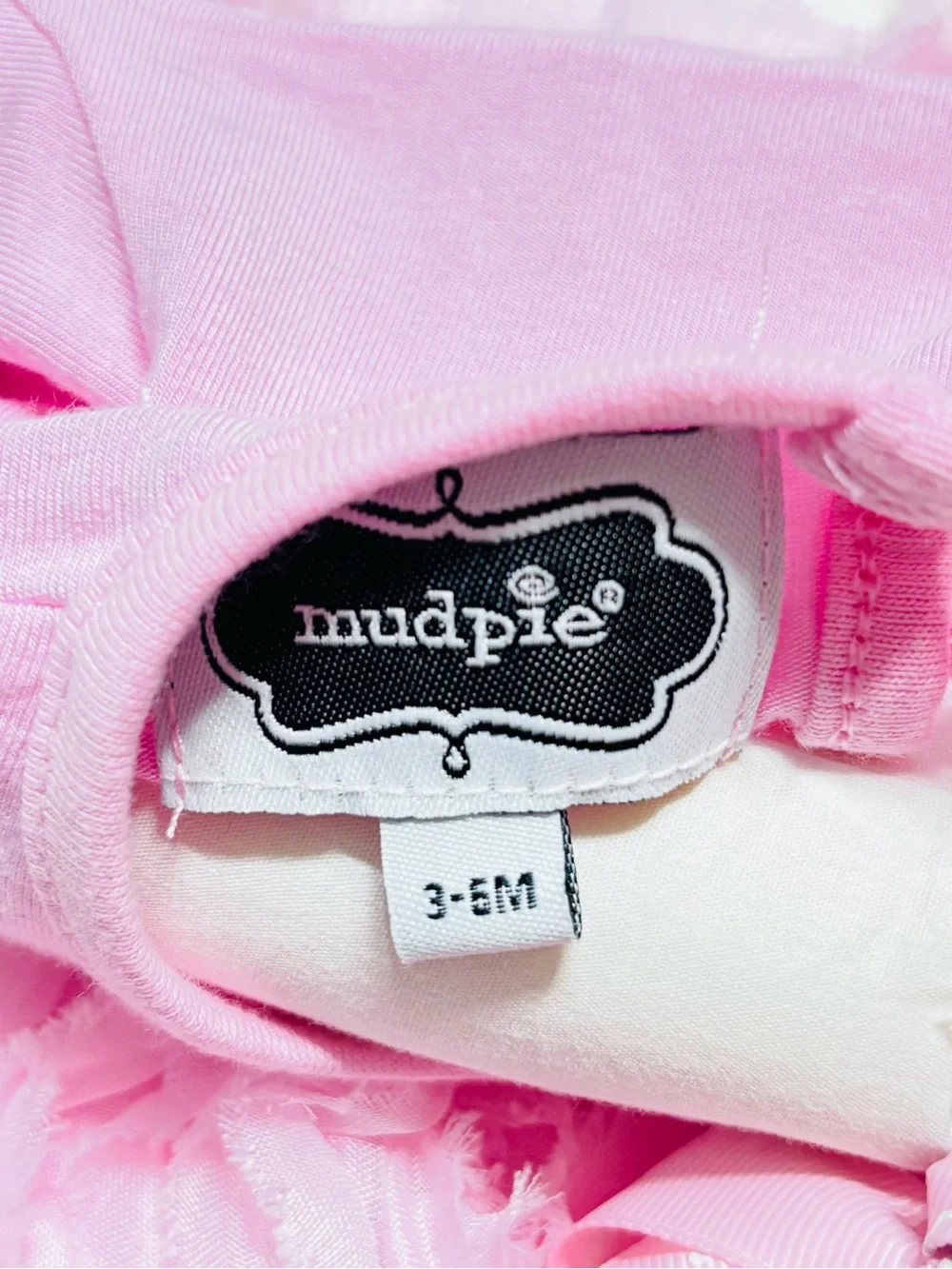 NWOT Mudpie Fancy Pink Ruffle Short Sleeve Sleeper Gown Take Me Home Sack 3-6M